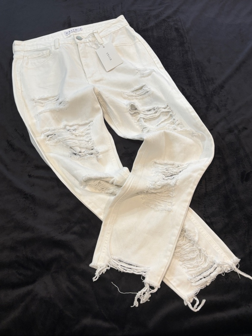 Cello White Distressed Jeans White - Picture 2 of 10